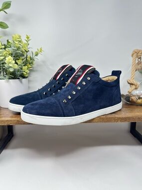 Christian Louboutin F.A.V. Fique A Vontade Blue Suede Shoes Mens Size 43 USA 9.5